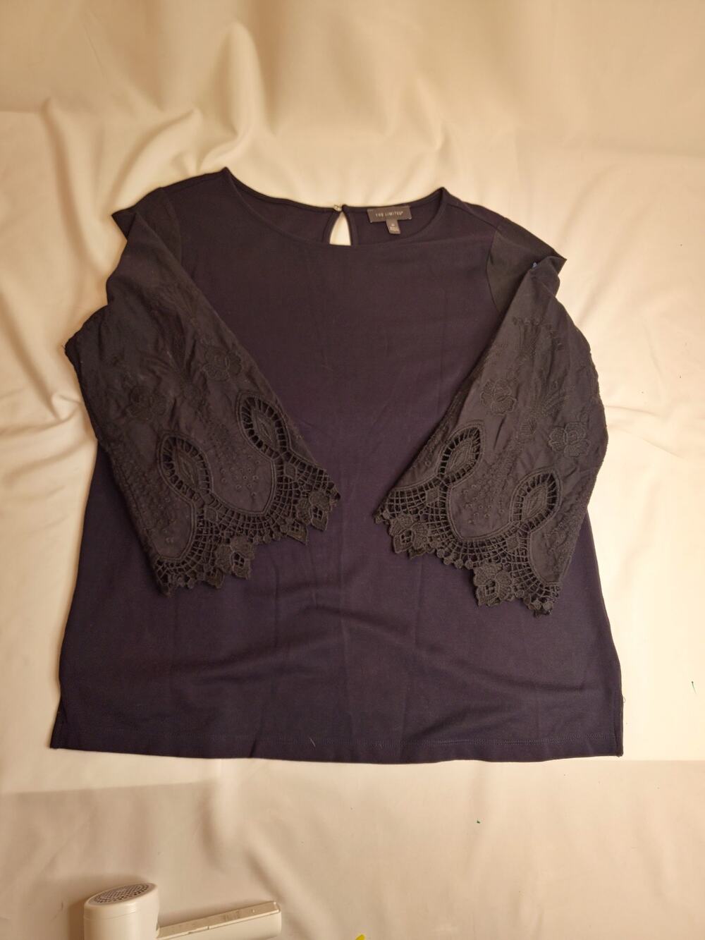 The Limited | Lace Sleeve Pullover | Size M ✨ Dark Navy, Comfortable & Chic